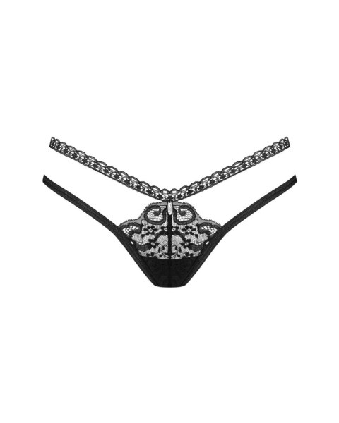 Stringi otwarte Obsessive Blomentis czarne XS/S z koronką