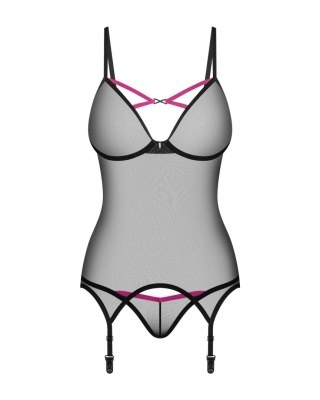 Gorset i stringi Obsessive Novenes czarny M/L