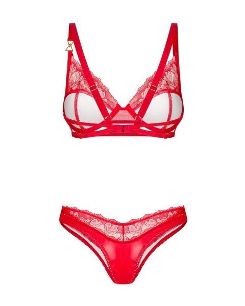 Komplet bielizny Obsessive Aliosa czerwony S/M