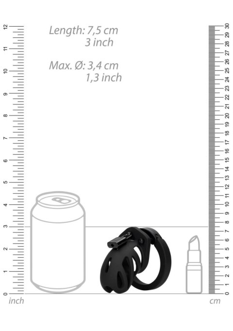 Pas cnoty silikonowy ManCage Model 23 czarny 6,5 cm