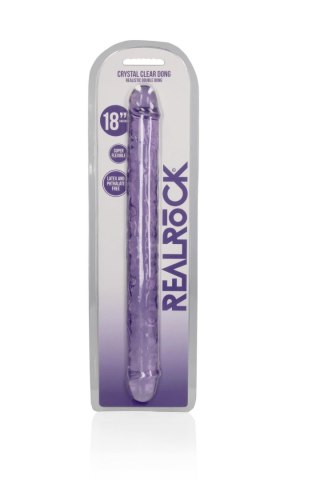 Podwójne dildo realistyczne RealRock przezroczyste 45 cm