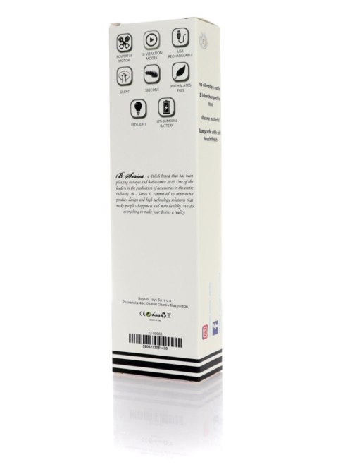 Stymulator silikonowy z 3 końcówkami B Series Magic USB 10 funkcji