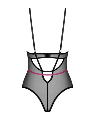 Body erotyczne Novenes Obsessive czarne z cyrkoniami XL 2XL