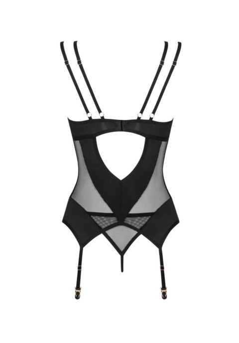 Gorset i stringi Nesari Obsessive czarne XS/S
