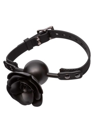 Knebel kulkowy z zdejmowaną różą Calexotics czarny silikonowy 4,5 cm