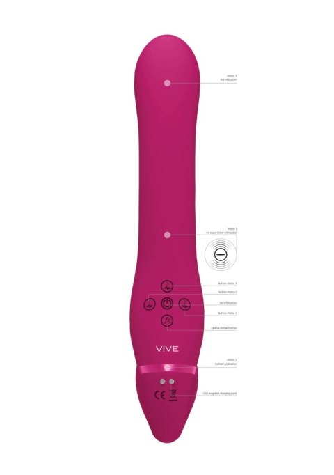 Strap on bez paska Vive Ai z wibracją i falami powietrznymi