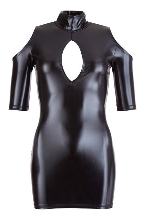 Sukienka mini wet look Cottelli PARTY czarna XL