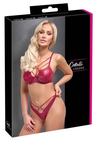 Komplet bielizny Cottelli LINGERIE czerwony wet look 85B