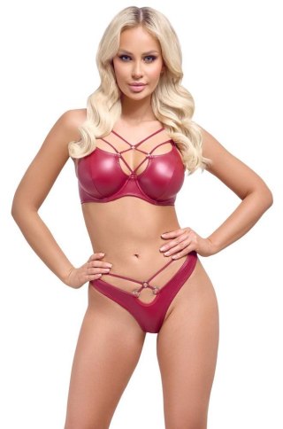 Komplet bielizny Cottelli LINGERIE czerwony wet look 85B