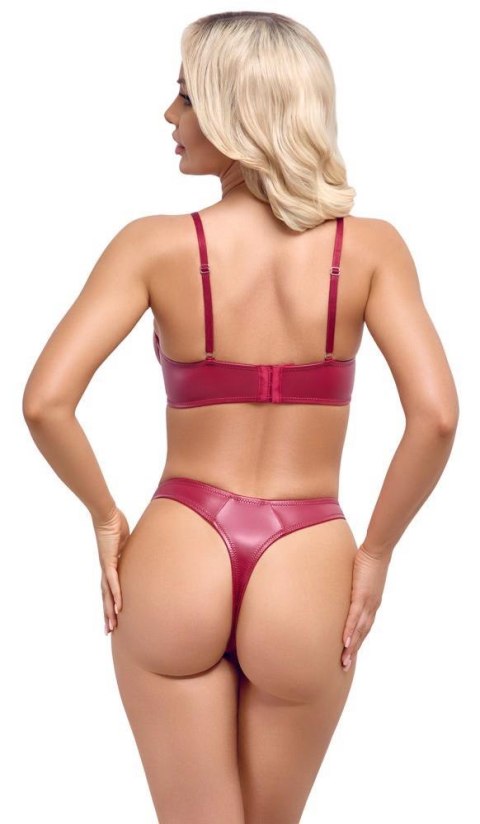 Komplet bielizny Cottelli LINGERIE czerwony wet look 85B