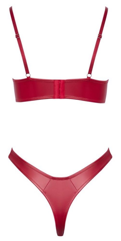 Komplet bielizny Cottelli LINGERIE czerwony wet look 85B