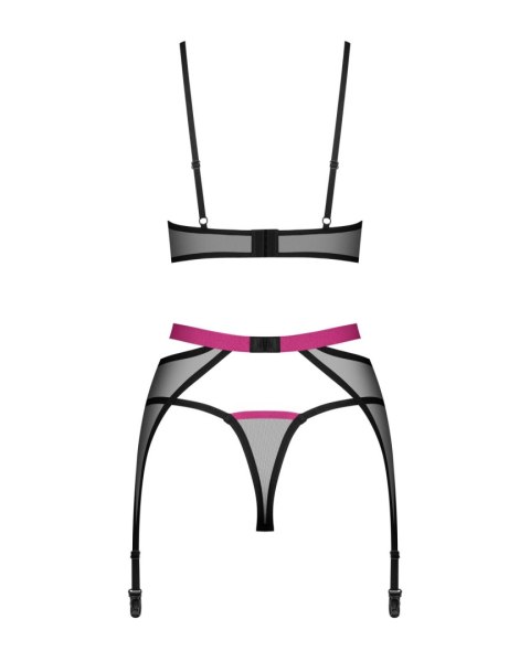 Komplet bielizny Obsessive Novenes czarny M/L