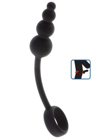 Korek analny z pierścieniem ToyJoy silikonowy czarny 22 cm