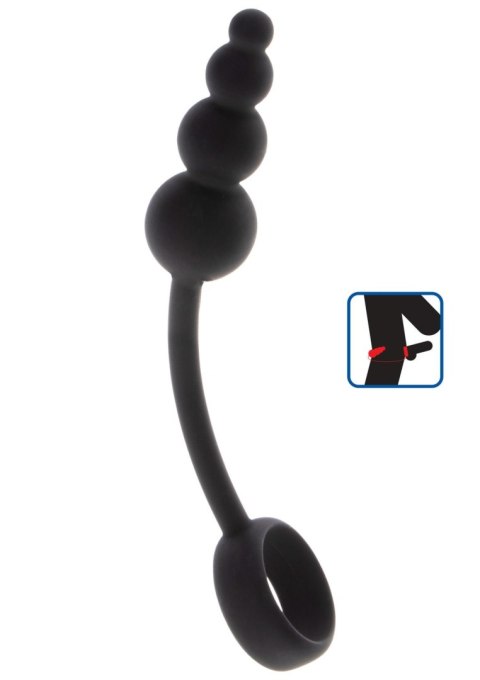 Korek analny z pierścieniem ToyJoy silikonowy czarny 22 cm