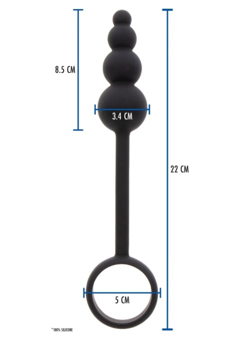 Korek analny z pierścieniem ToyJoy silikonowy czarny 22 cm