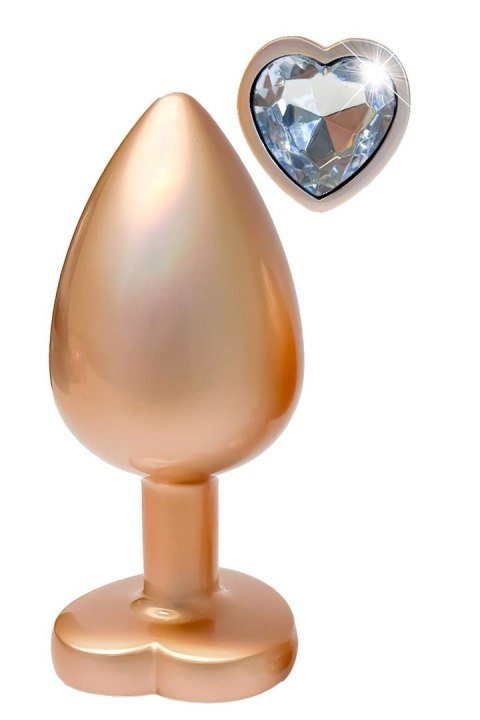 Korek analny Gleaming Love matowy złoty aluminiowy 9,5 cm