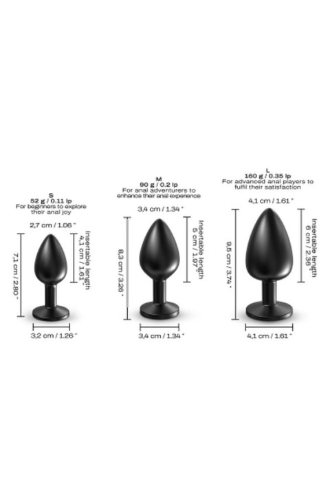 Korek analny metalowy ONIX Dorcel czarny L