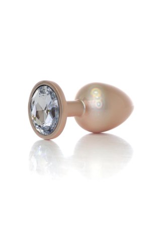 Korek analny ze stali nierdzewnej złoty z diamencikiem 9 cm HeavyFun