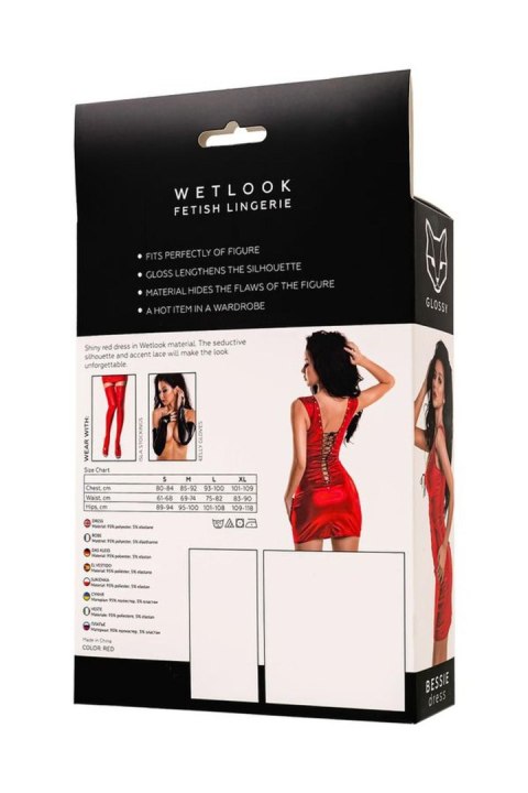 Sukienka Wetlook Glossy Bessie czerwona M