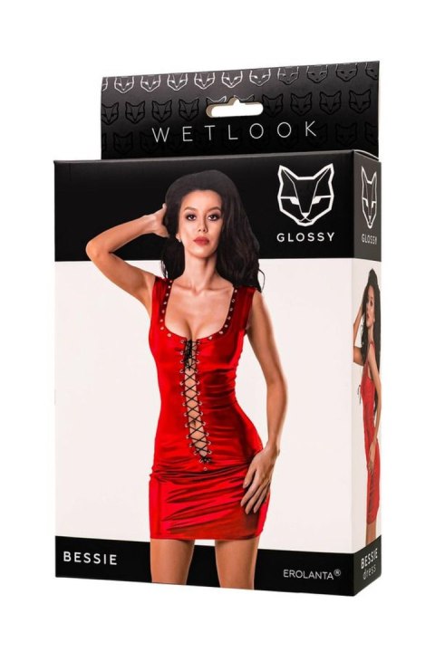 Sukienka Wetlook Glossy Bessie czerwona M