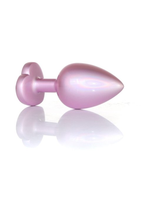 Biżuteria analna stalowa z diamencikiem różowym 9 cm