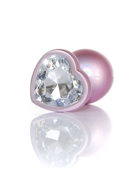 Biżuteria analna stalowa z diamencikiem różowym 9 cm