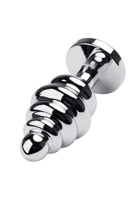 Korek analny Metal by TOYFA srebrny z czerwonym kryształkiem 9,5 cm