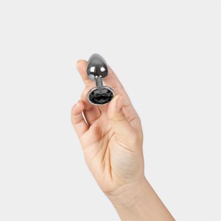 Korek analny metalowy Secret Play z kryształem czarny 7 cm