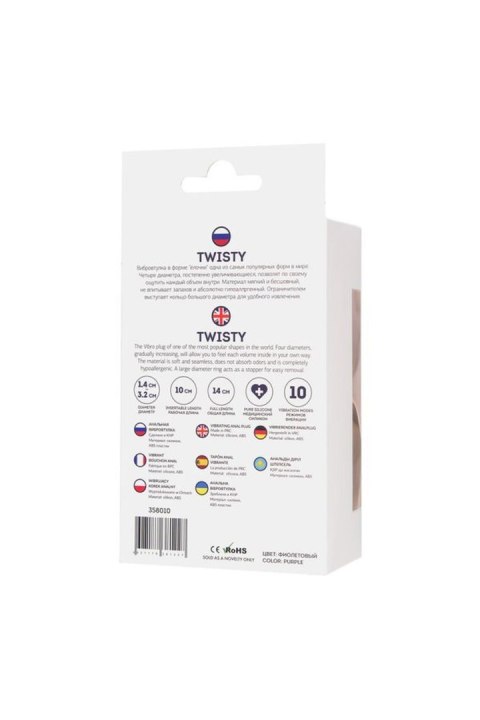 Korek analny silikonowy Twisty fioletowy 14 cm