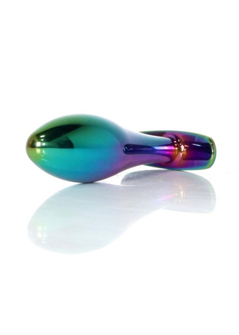 Korek analny stalowy z diamencikiem różowy M HeavyFun 9 cm