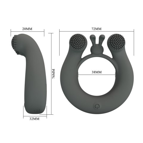 Pierścień wibrujący silikonowy Pretty Love Master Ring 12 trybów pamięci