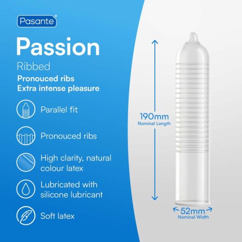 Prezerwatywy prążkowane Pasante Ribbed Passion 144 szt