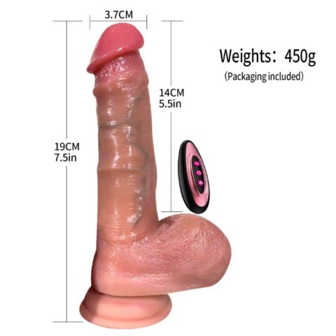 Wibrator realistyczny silikonowy Ultra Thrust Lyla 14 cm z pilotem