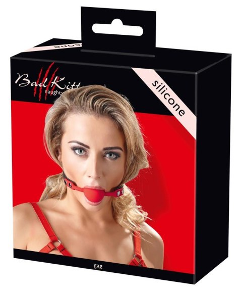 Knebel silikonowy czerwony Bad Kitty 4 cm
