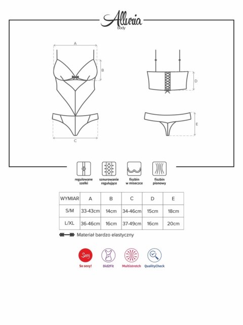Koronkowe body Alluria Obsessive S/M