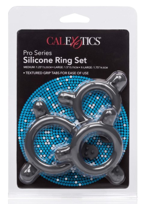 Zestaw pierścieni erekcyjnych silikonowych Calexotics Pro Series czarny