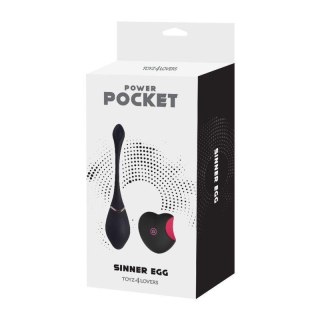 Jajko wibrujące Toyz4lovers silikonowe czarne z pilotem 17 cm