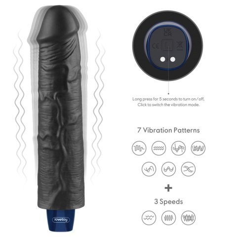 Realistyczne dildo wibrujące Lovetoy Softee czarne USB 24 cm