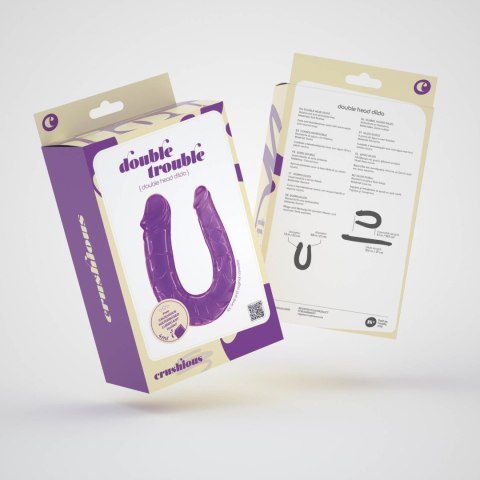 Dildo podwójne Double Trouble Crushious fioletowe 27 cm