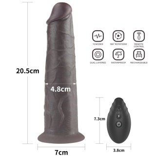 Dildo realistyczne dwuwarstwowe Lovetoy 20 cm obrotowe USB