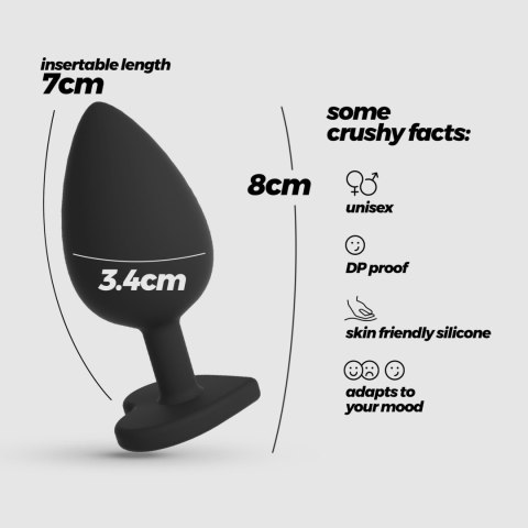 Korek analny Crushious Cuore regularny z wymiennymi kryształkami 8cm
