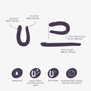 Podwójne dildo Crushious Deep Diver różowe z lubrykantem 50 ml