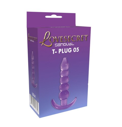 Korek analny TPE Lovesecret T Plug 05 fioletowy 12 cm