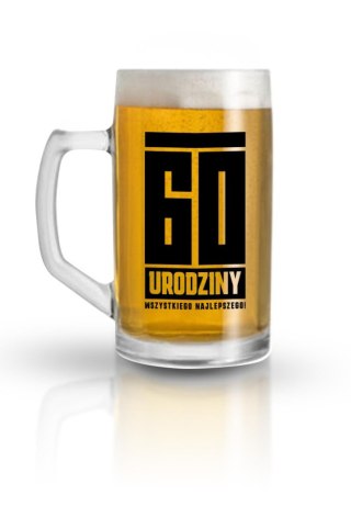 Kufel szklany 60 urodziny 500 ml