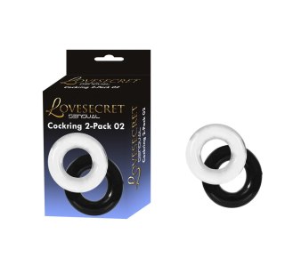 Pierścień erekcyjny Lovesecret 2 sztuki przezroczysty i czarny 3,5 cm