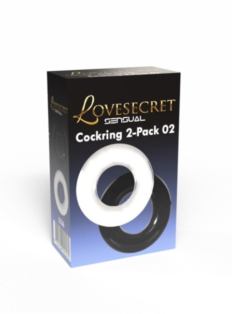 Pierścień erekcyjny Lovesecret 2 sztuki przezroczysty i czarny 3,5 cm