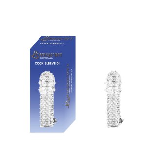 Rękaw na penisa przezroczysty z wypustkami Lovesecret LS37 12,5 cm