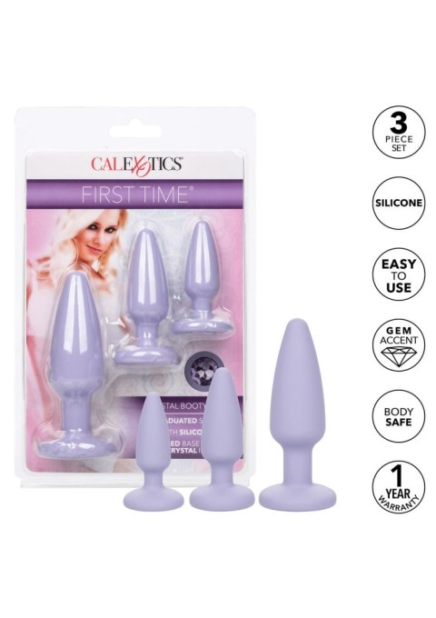 Zestaw korków analnych Crystal Booty Calexotics fioletowy