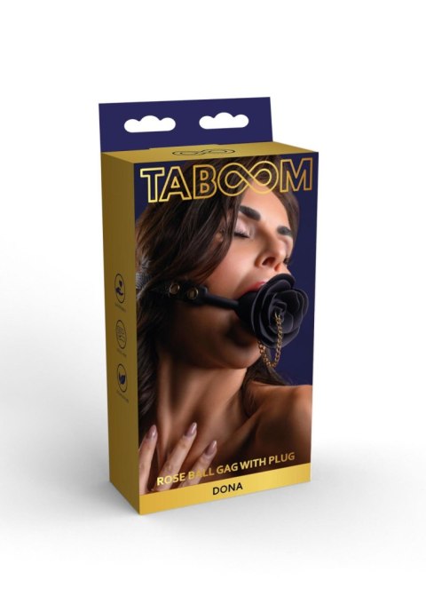 Knebel kulkowy Rose z plugiem Taboom czarny