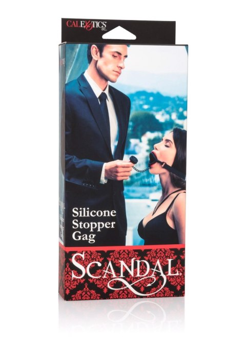 Knebel silikonowy Scandal z zatyczką Calexotics czarny 61 cm